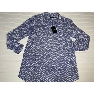 Jaeger Great Britain Linen Flax Blend Button Blouse Top Shirt US 8 NEW.  211